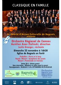Concert Classique en Famille. Le dimanche 22 novembre 2015 à Bagnols en Forêt. Var.  16H30